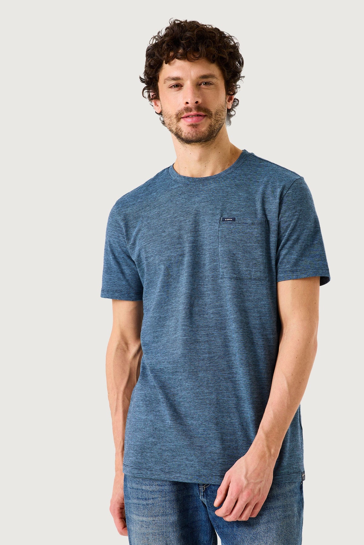 Garcia Short Sleeve Crew Neck T-Shirt - Blue Lake