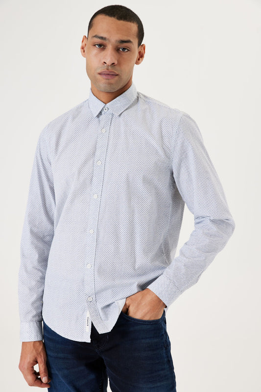 Garcia White All Over Print Long Sleeve Shirt