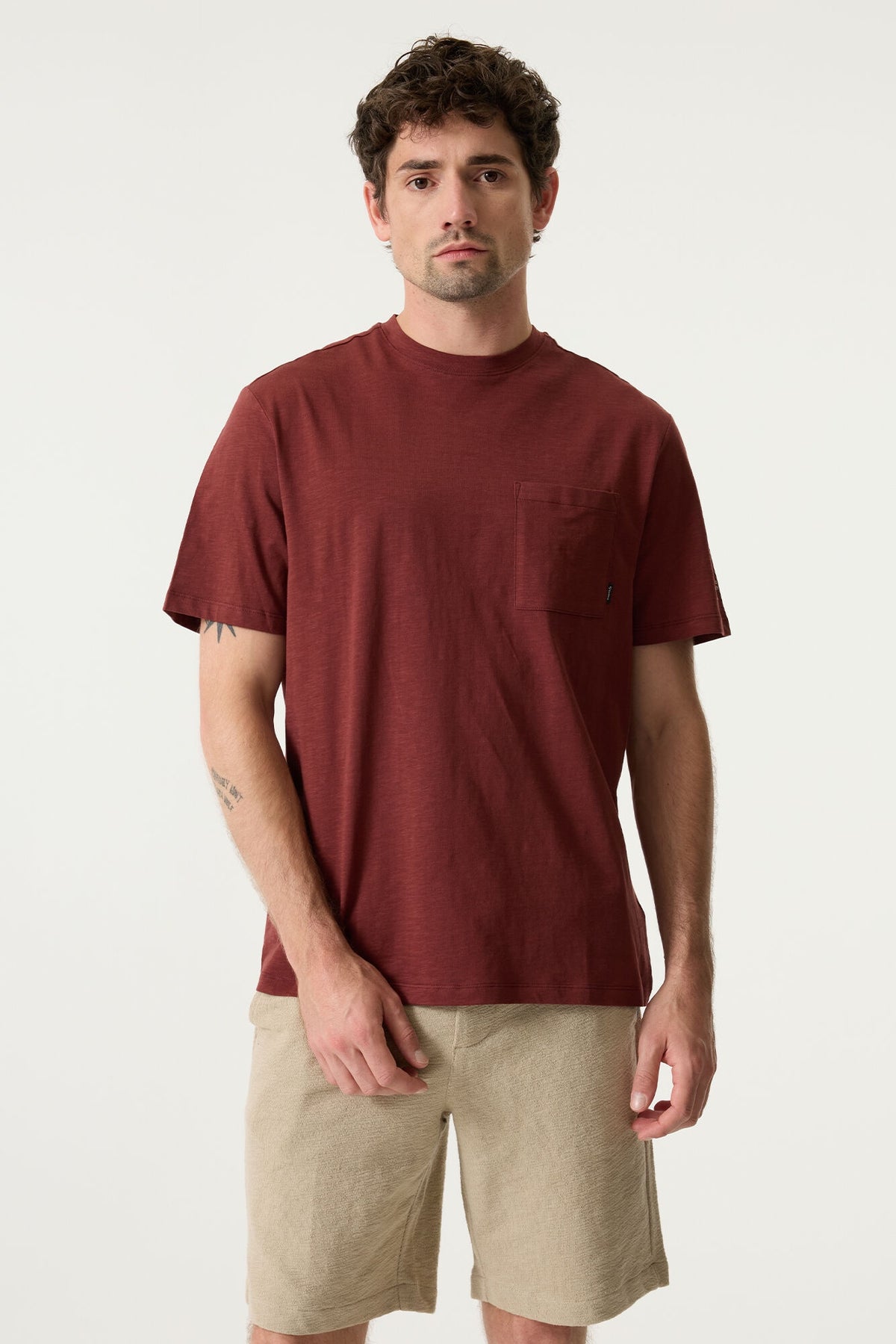 Garcia Short Sleeve Crew Neck T-Shirt - Cowhide