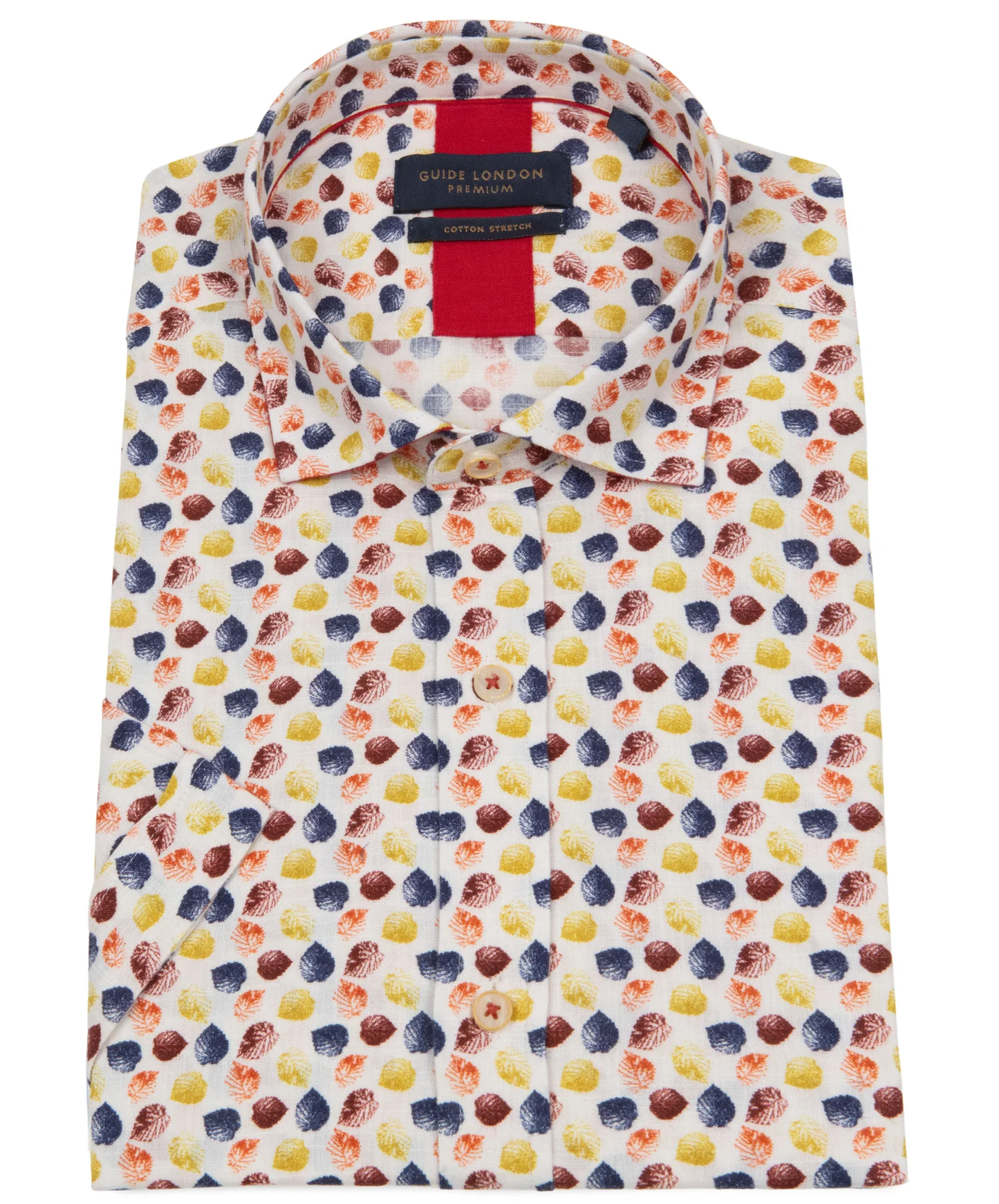 Guide London Colourful Leaves Short Sleeve Shirt