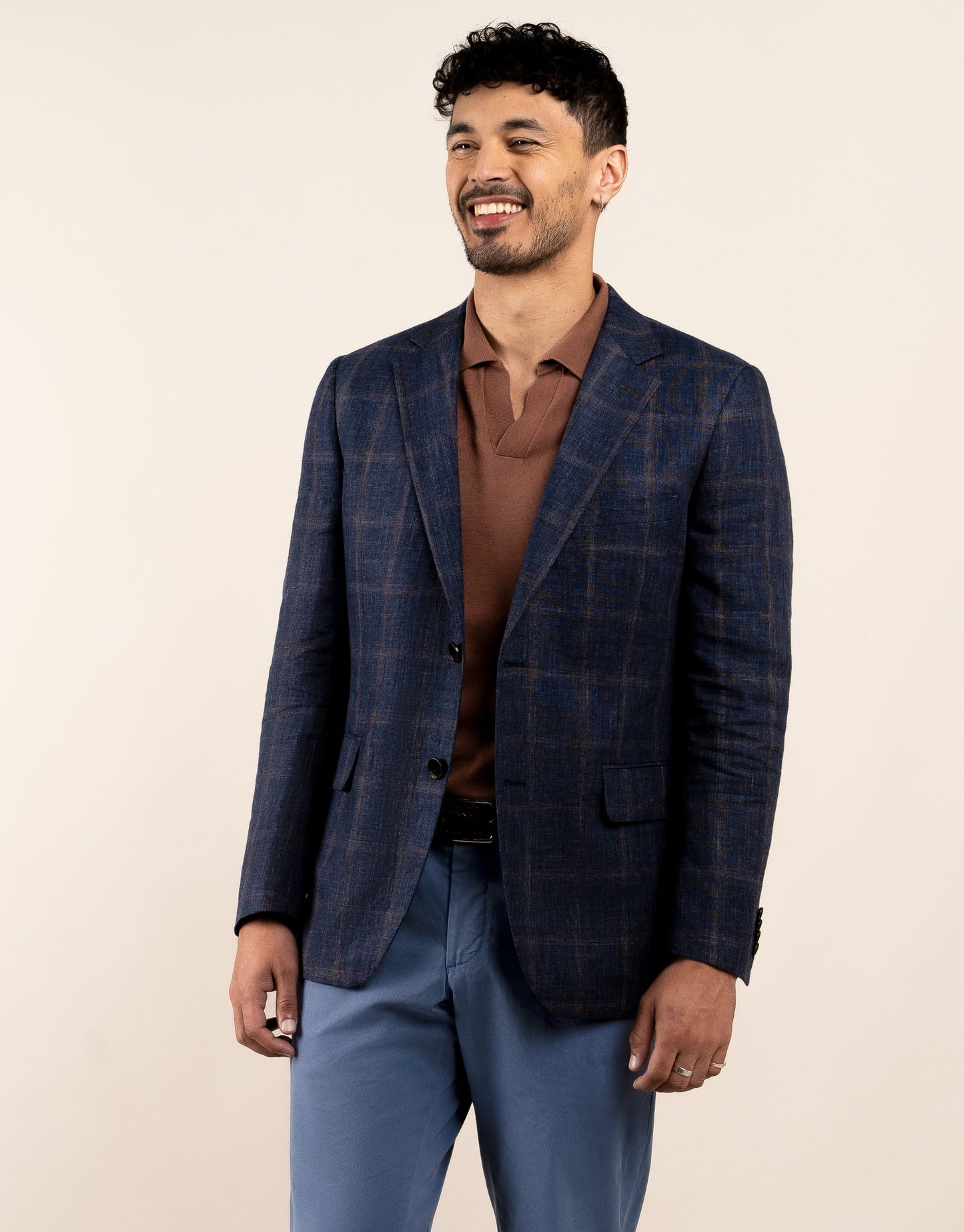 Rembrandt Hawker Navy & Brown Check Blazer