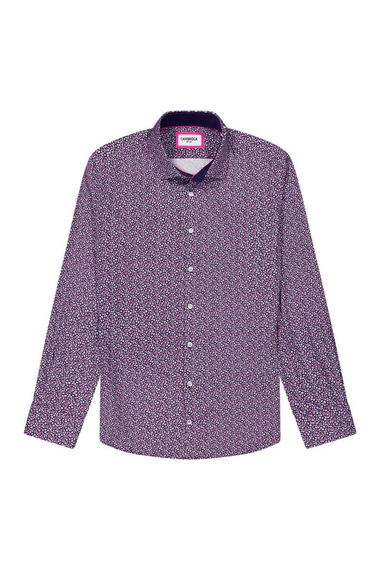 Cambridge Sorrento Purple Floral Long Sleeve Shirt