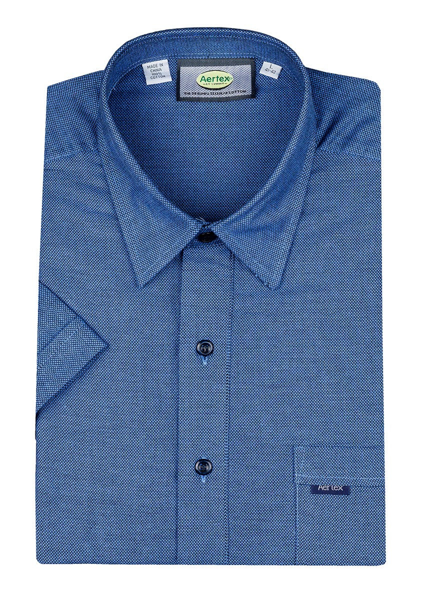 Aertex Taunton Cobalt Blue Short Sleeve Shirt