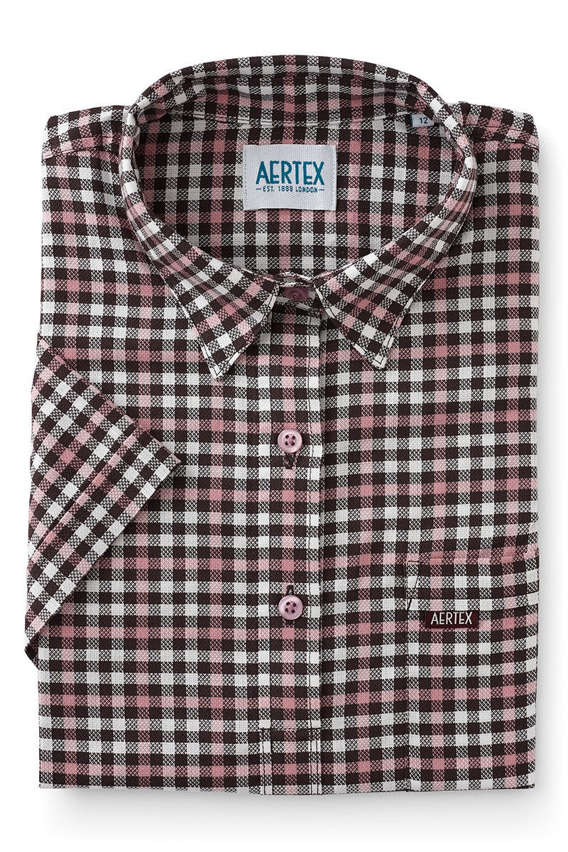 Aertex Women's Chocolate Check Short Sleeve Shirt