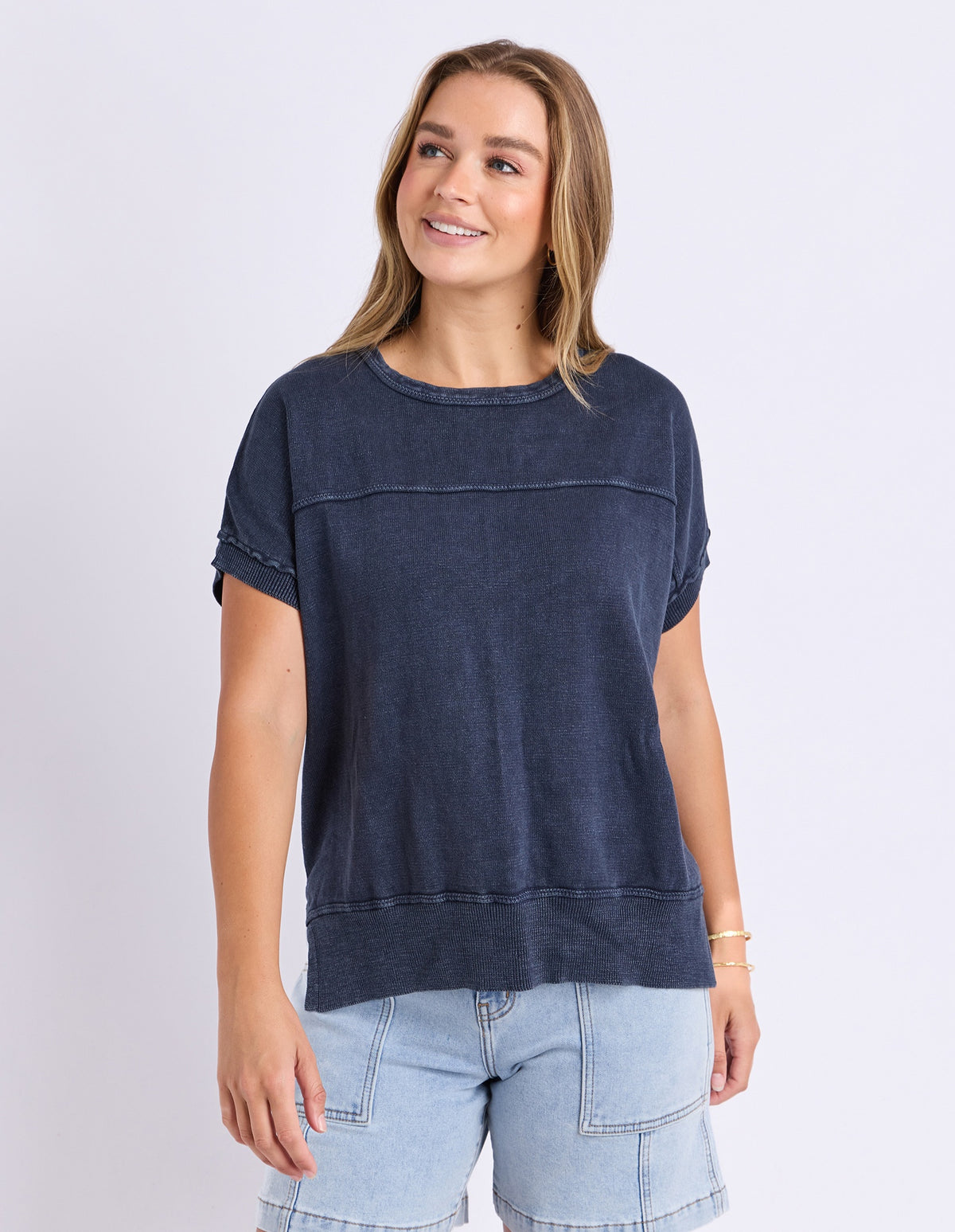 Foxwood Alison Knit Top-Dark Sapphire