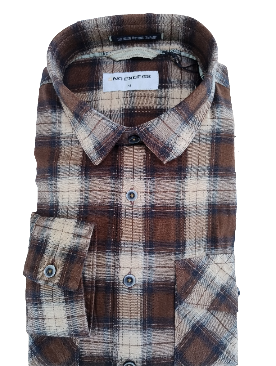 No Excess Checked Shirt: Timeless Style and Comfort | Brown