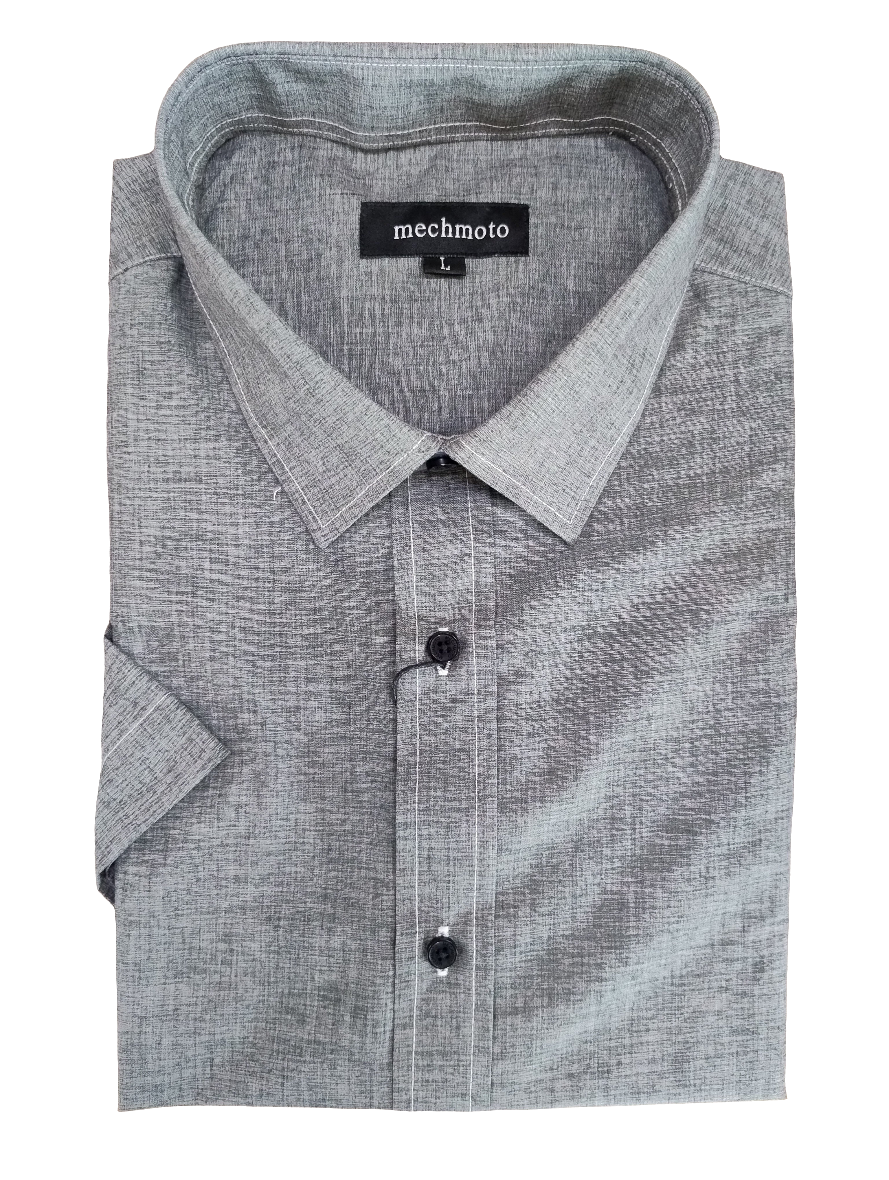 Mechmoto Textured Charcoal Short Sleeve Shirt