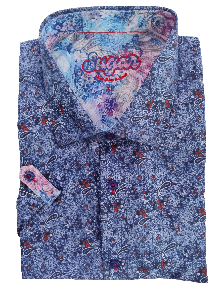Sugar Parade Short Sleeve Shirt - Royal