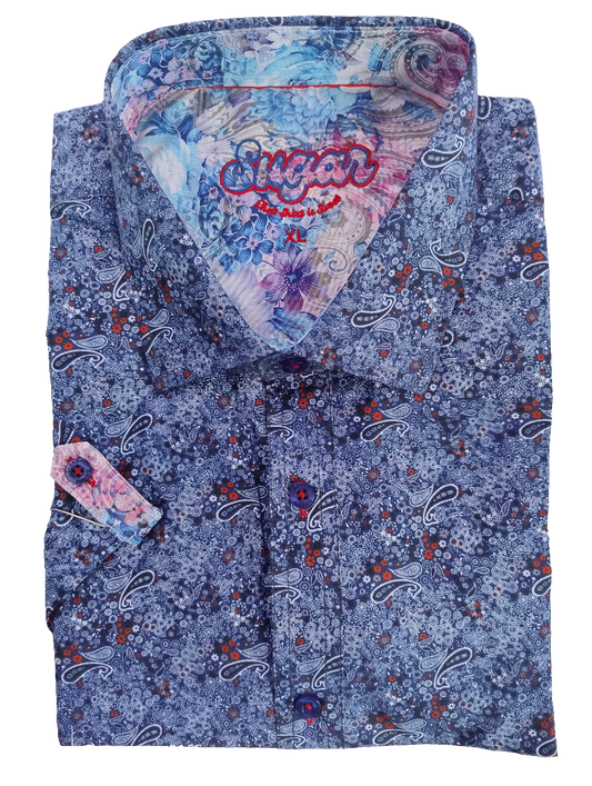 Sugar Parade Short Sleeve Shirt - Royal