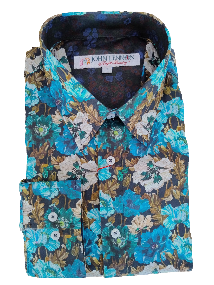 John Lennon Floral Blue Multi Long Sleeve Shirt