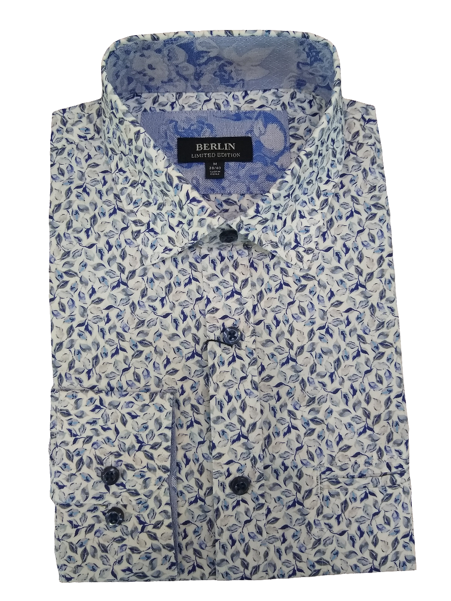 Berlin Lennon Egyptian White and Blue Long Sleeve Shirt