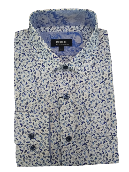 Berlin Lennon Egyptian White and Blue Long Sleeve Shirt