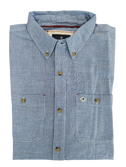 Brakeburn Blue Textured Short Sleeve Shirt