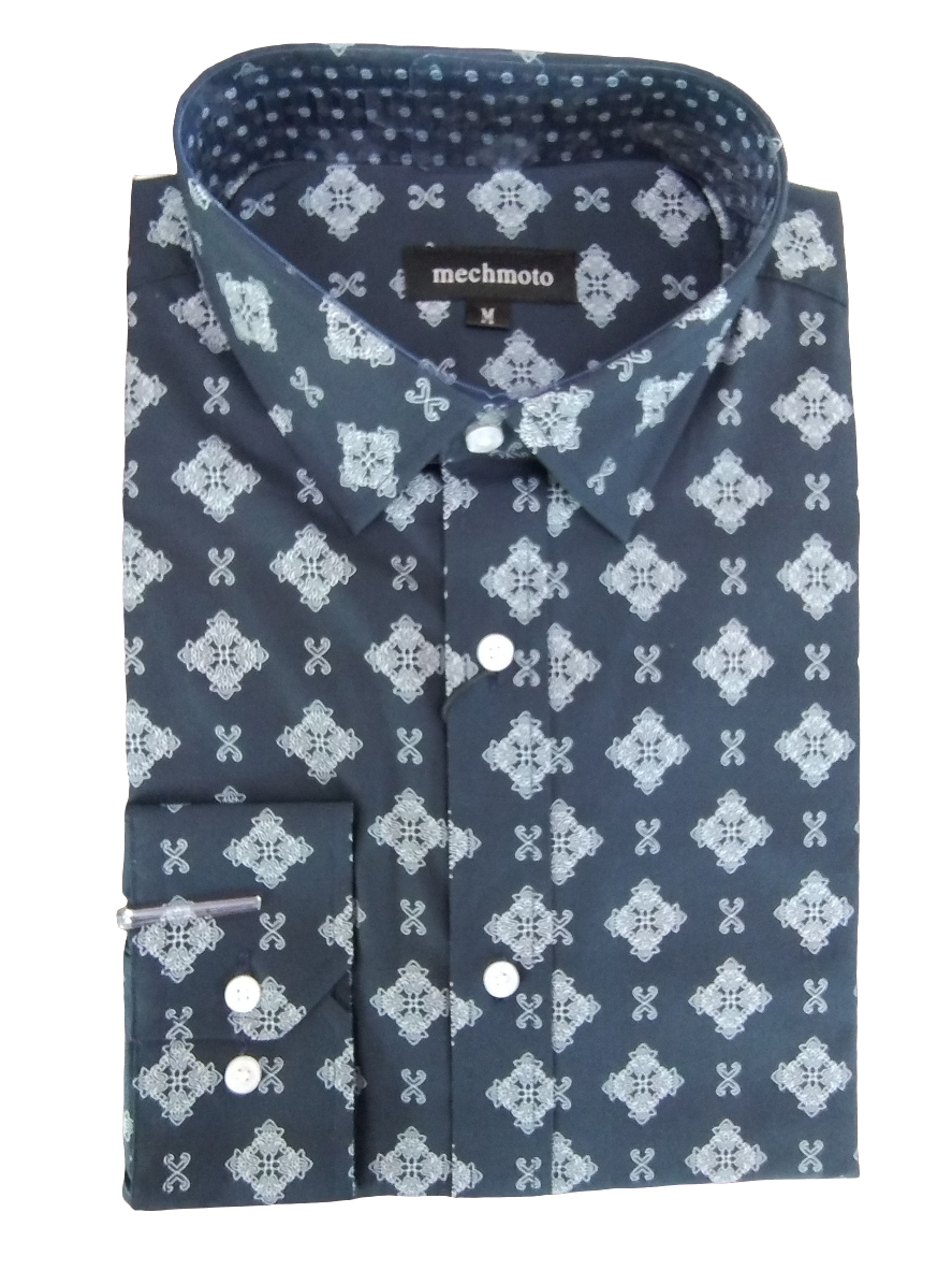 Mechmoto Baroque Print Stretch Cotton Long Sleeve Shirt
