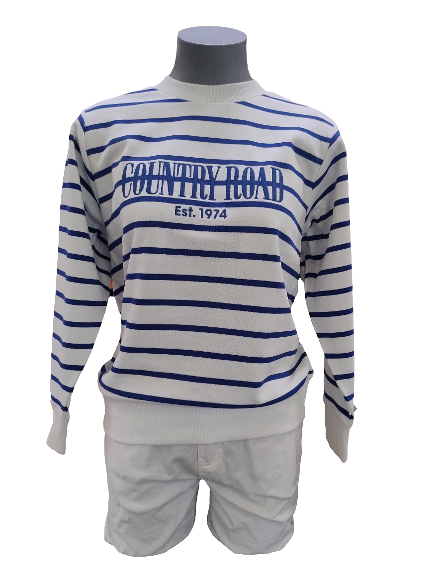 Country Road Heritage Womens Sweatshirt - Midnight Stripe
