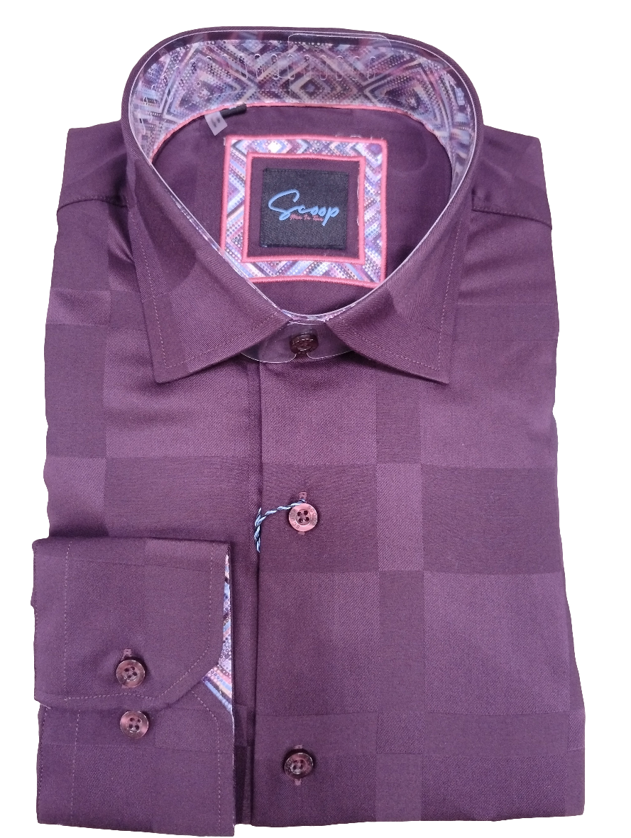 Scoop Luster Long Sleeve Shirt - Wine