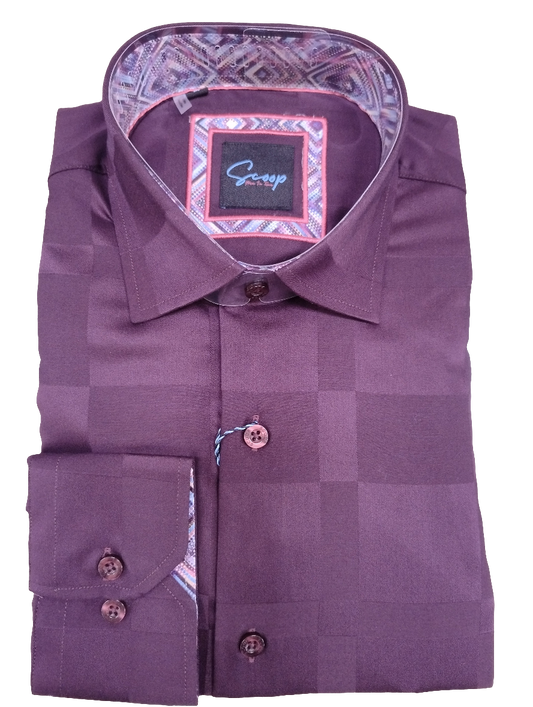 Scoop Luster Long Sleeve Shirt - Wine