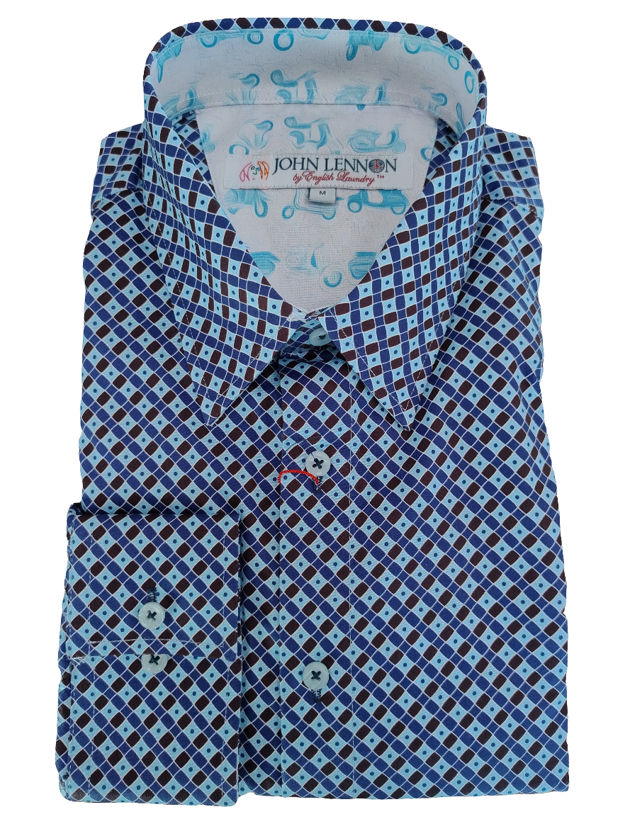 John Lennon Blue Diamond Multi Long Sleeve Shirt