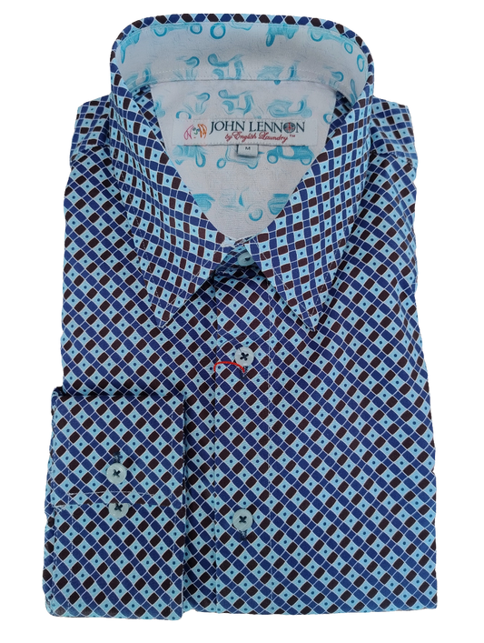 John Lennon Blue Diamond Multi Long Sleeve Shirt