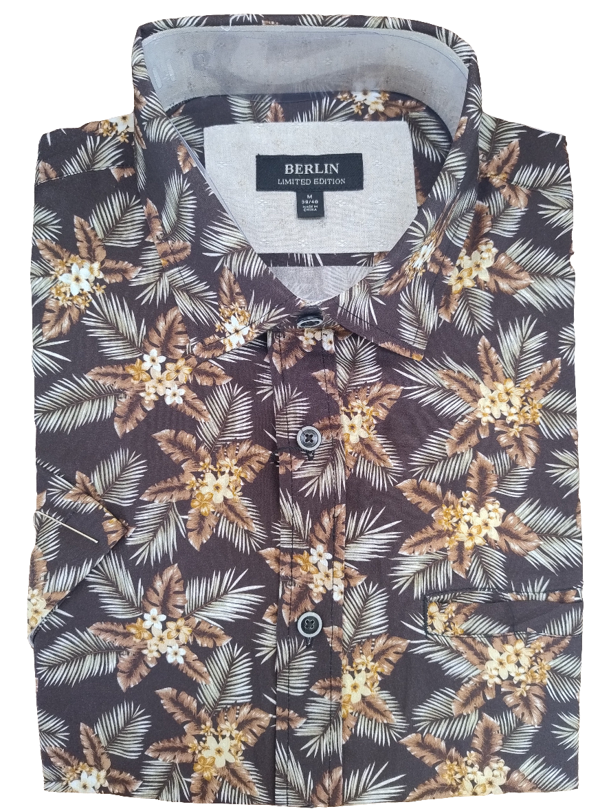 Berlin Maui Viscose Print Short Sleeve Shirt
