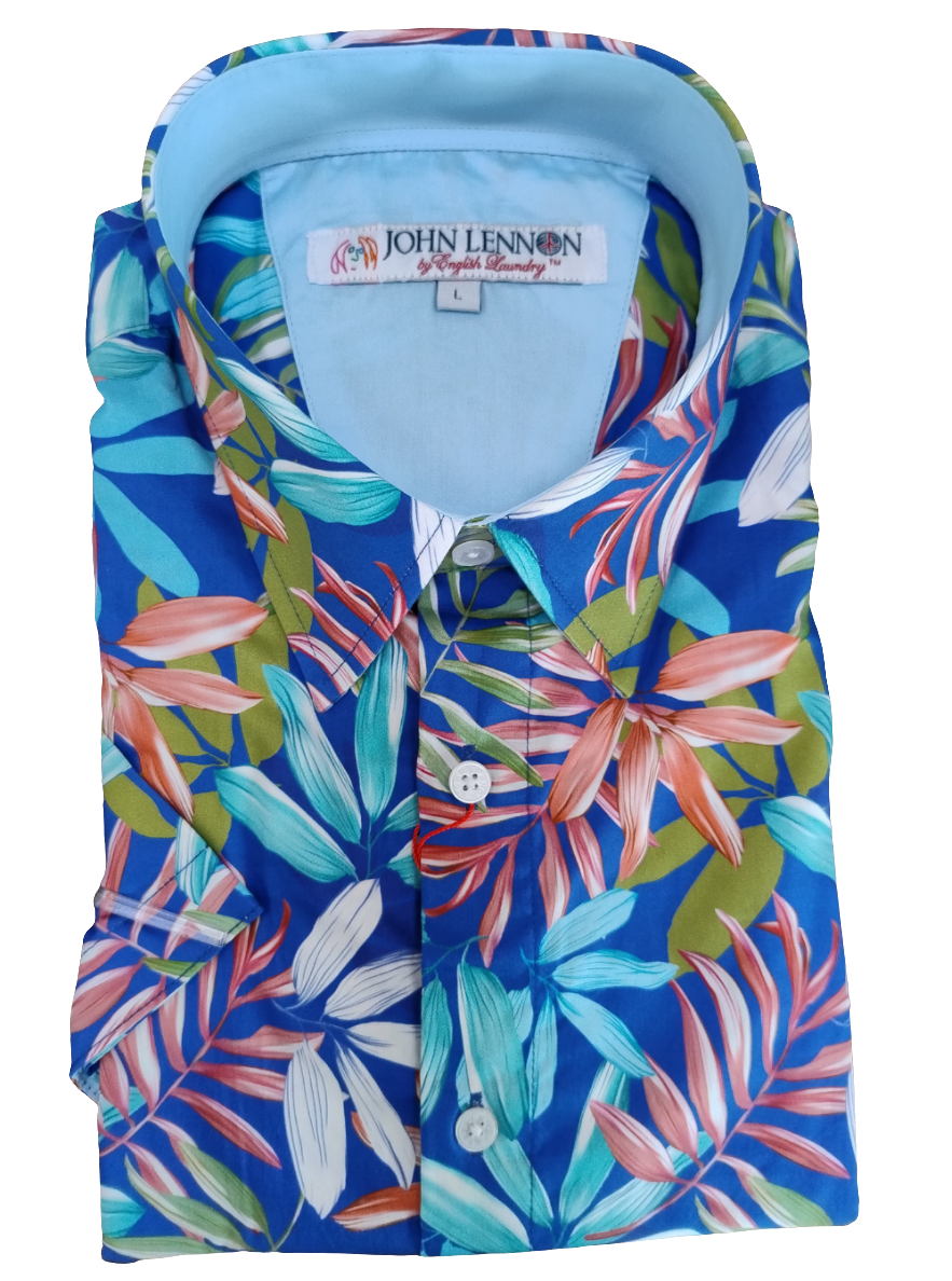 John Lennon Multicolured Leaves Short Sleeve Shirt