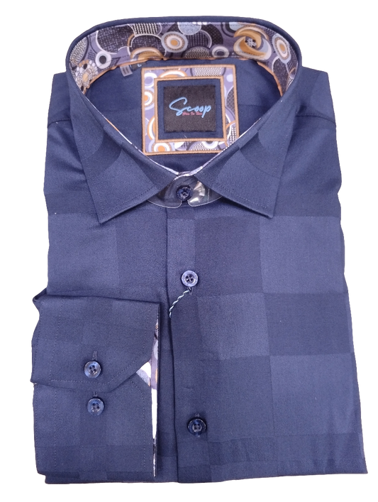 Scoop Luster Long Sleeve Shirt - Navy