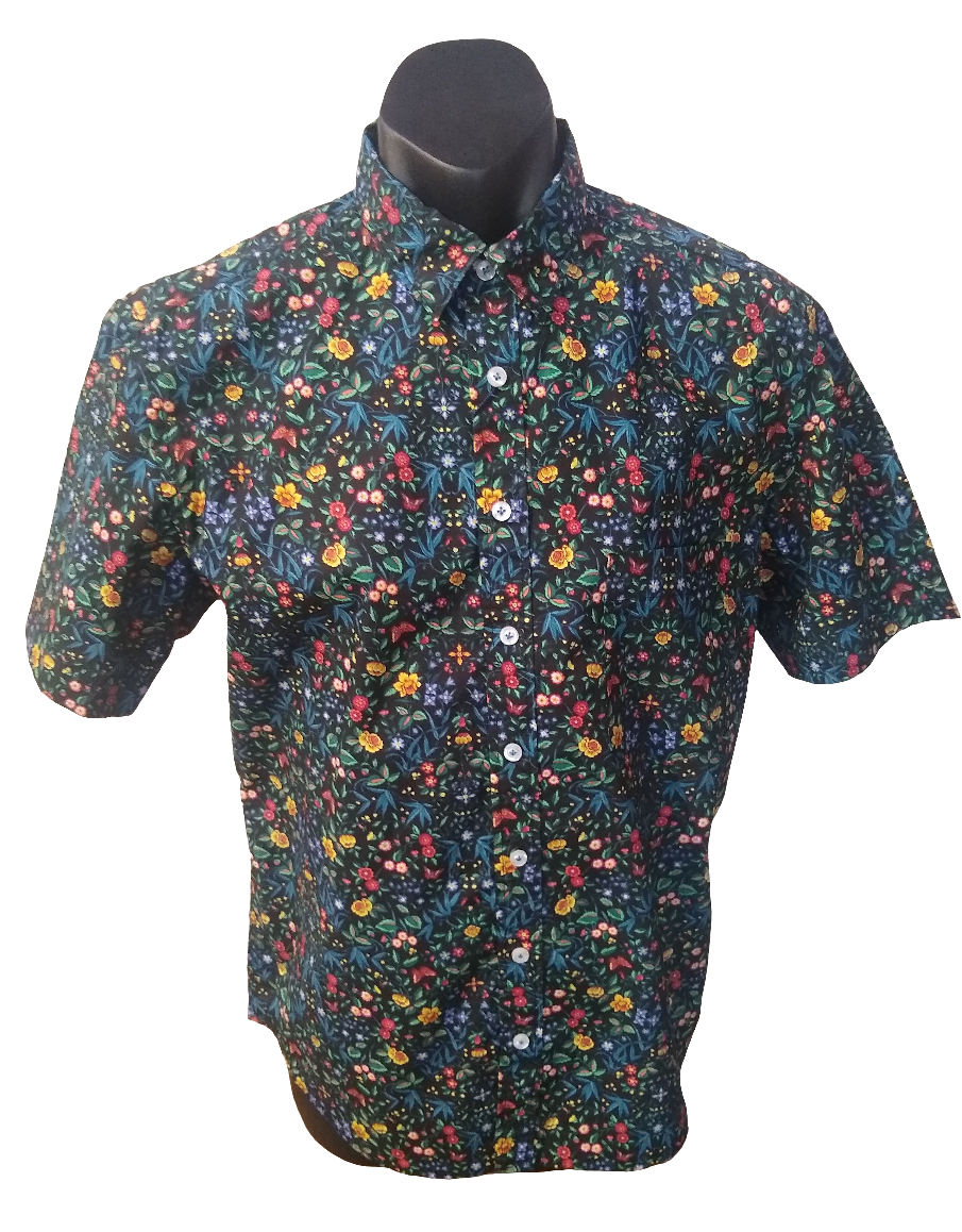 Abelard Bright Gummy Bud Print Short Sleeve Shirt