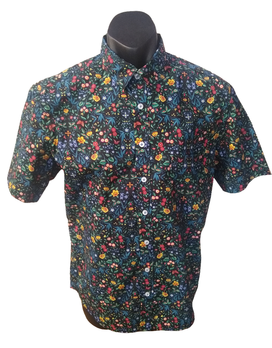 Abelard Bright Gummy Bud Print Short Sleeve Shirt