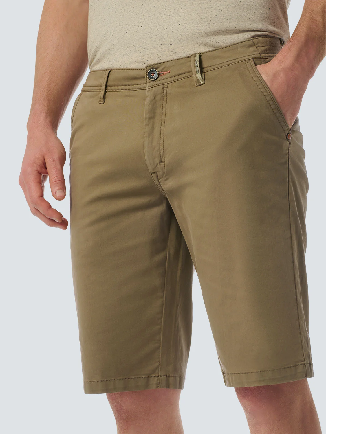 No Excess Garment Dyed Twill Stretch Chino Shorts Almond