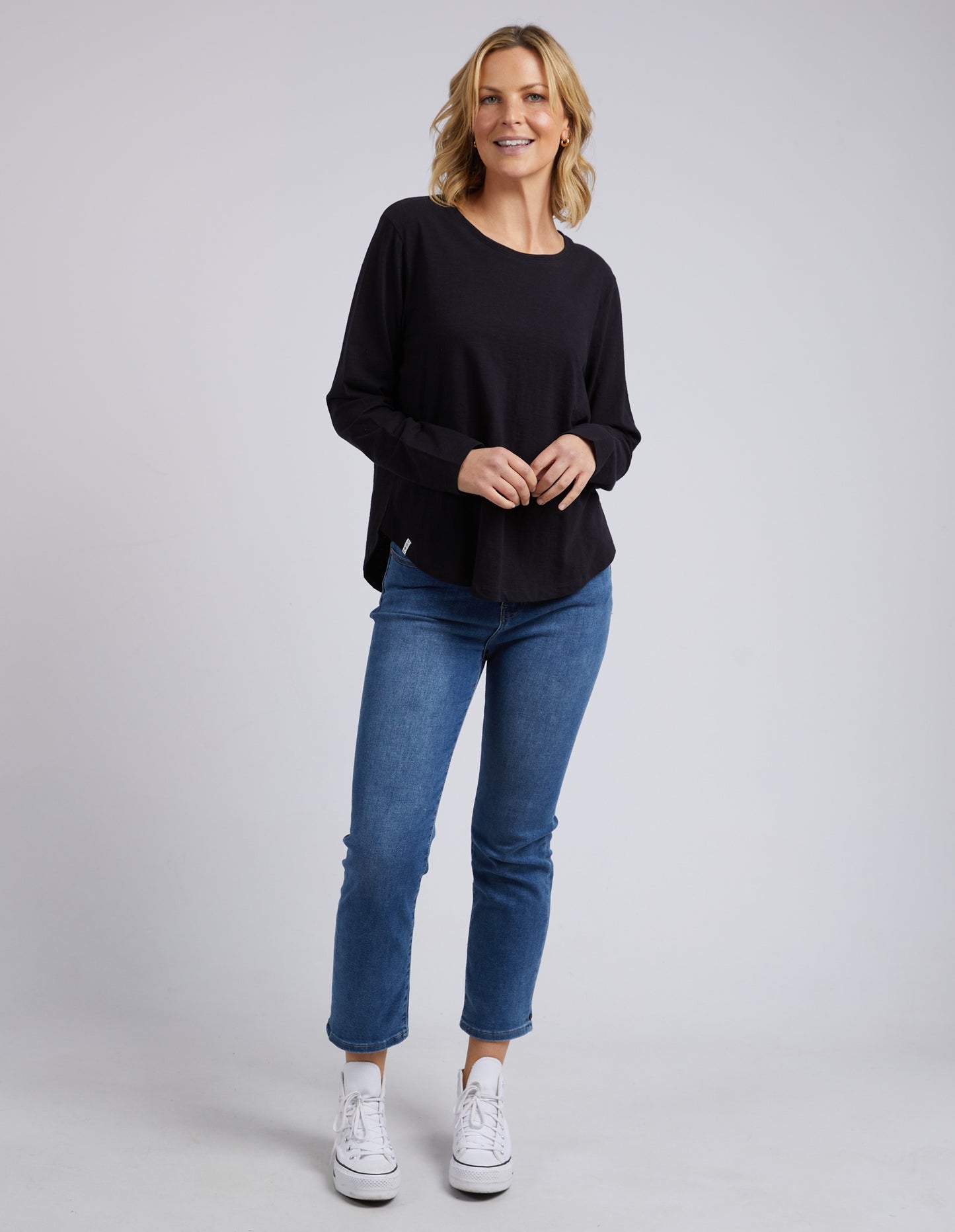 Elm Everyday Long Sleeve Tee-Black