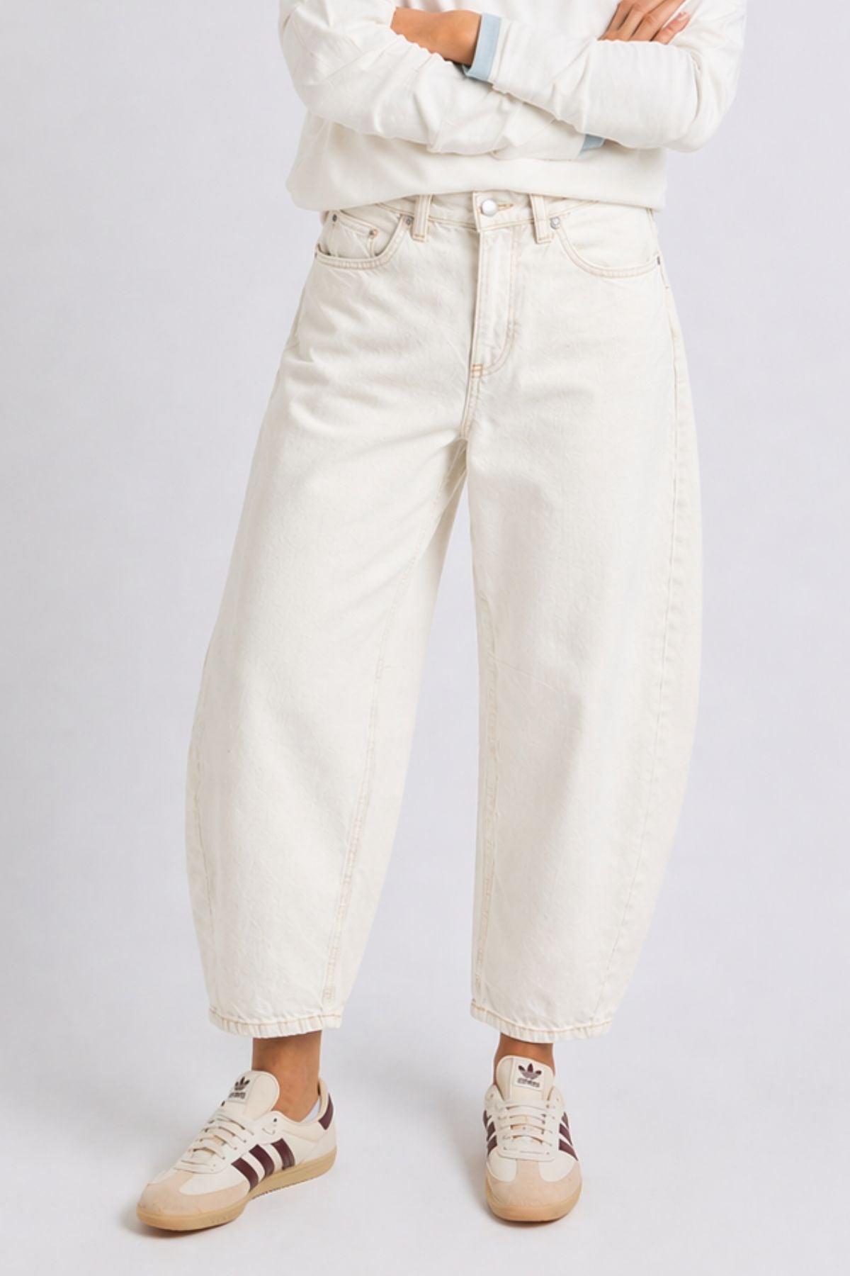 Foxwood Atticus Barrel Jean - Vintage White