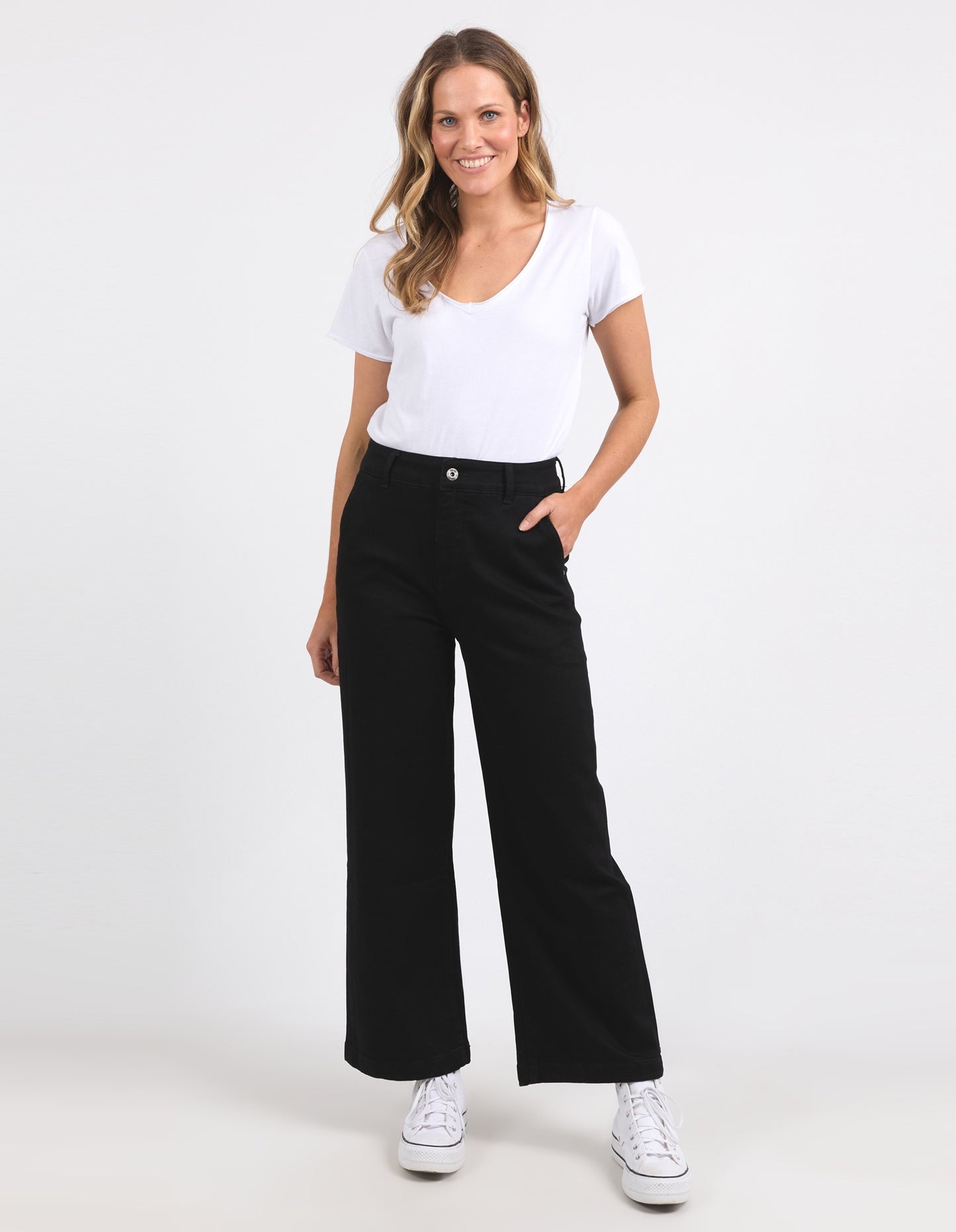 Elm Izzy Wide Leg Jean - Black