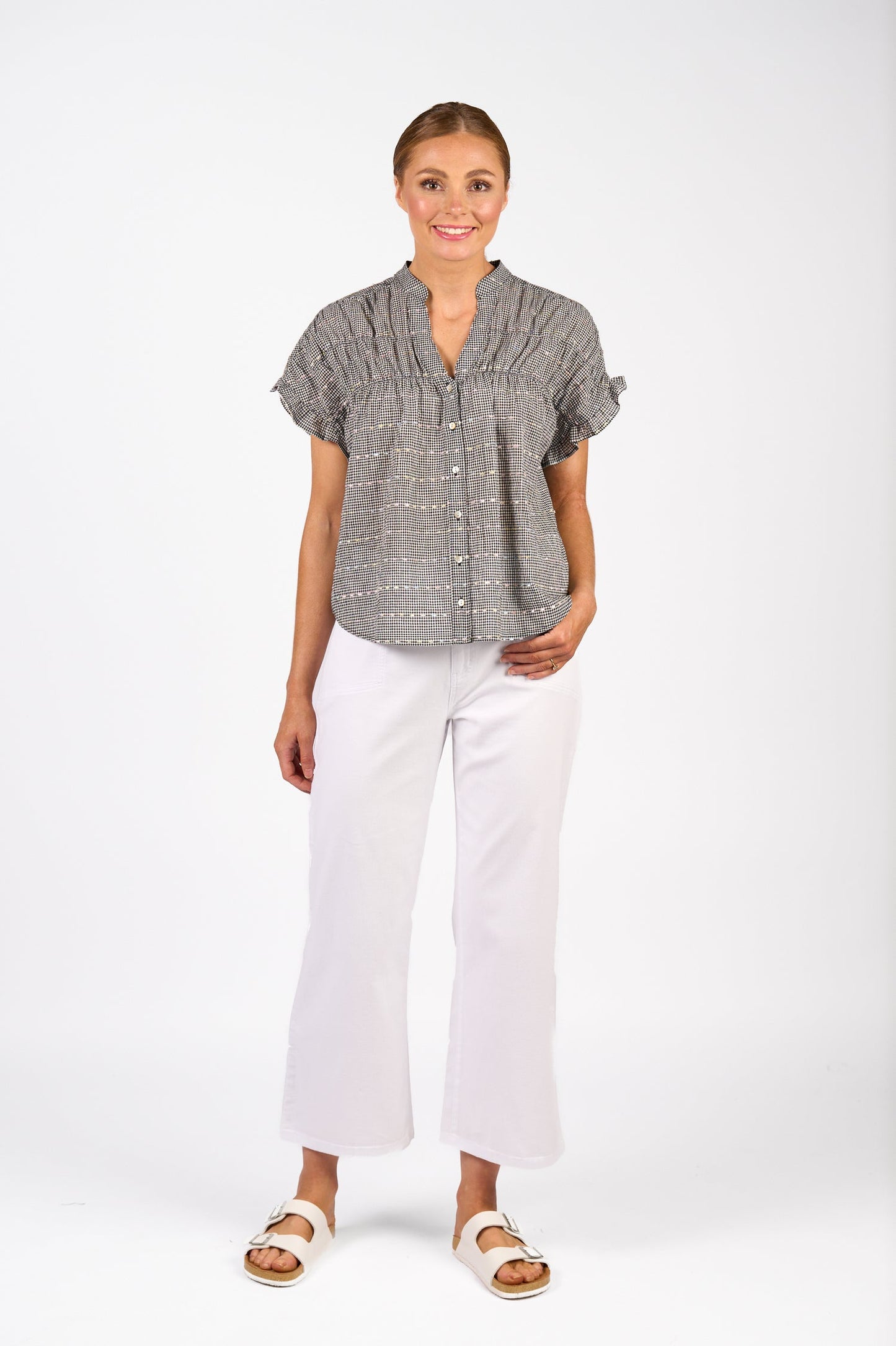 Knewe Addison Top - Black Check