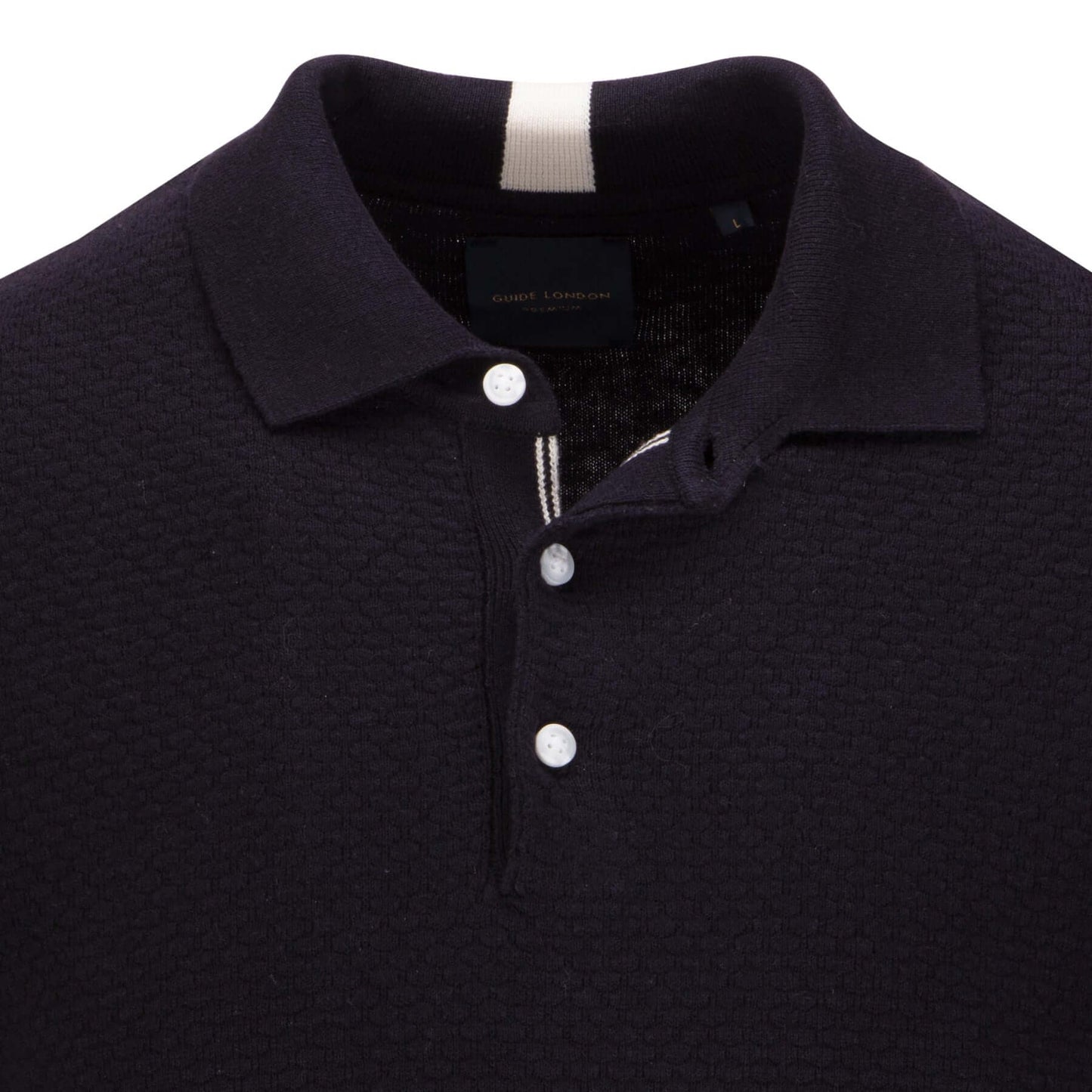 Guide London Cotton Linen Blend Short Sleeve Polo