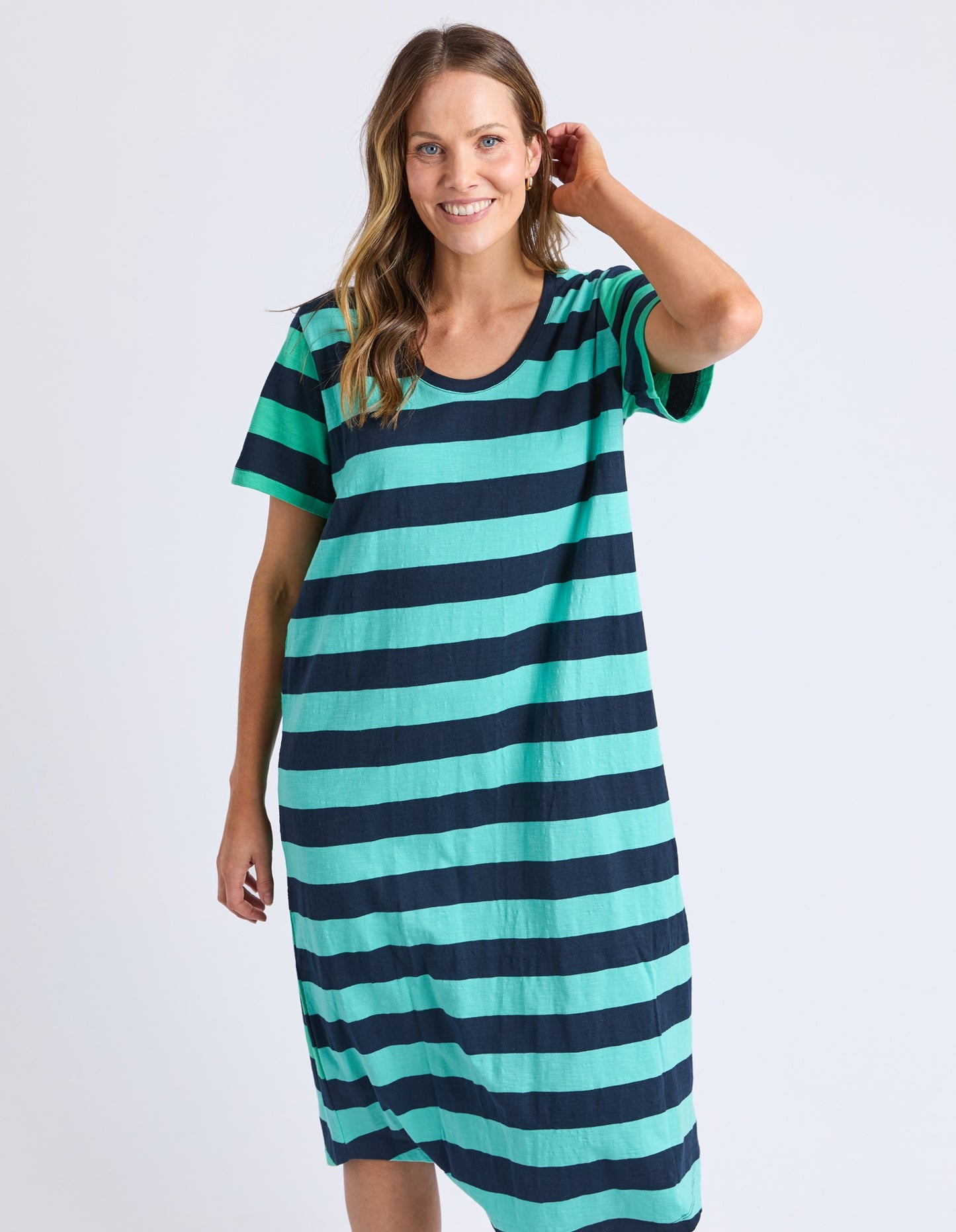 Elm Mercury Stripe Dress - Blue & Green Stripe