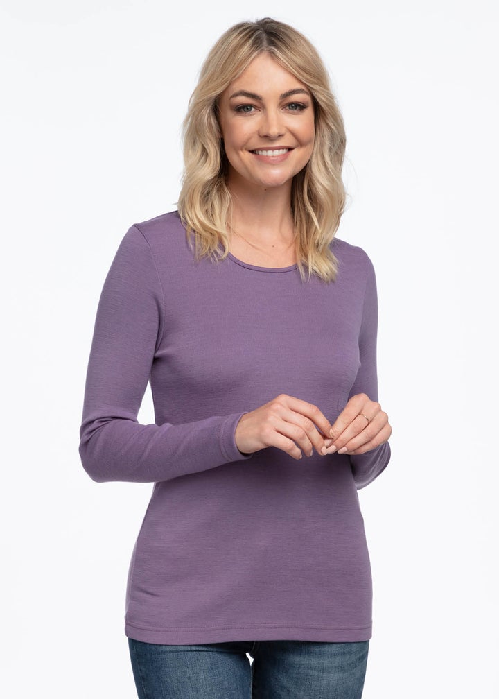 Bay Road Merino Plain Mid Sized Crew Neck Top