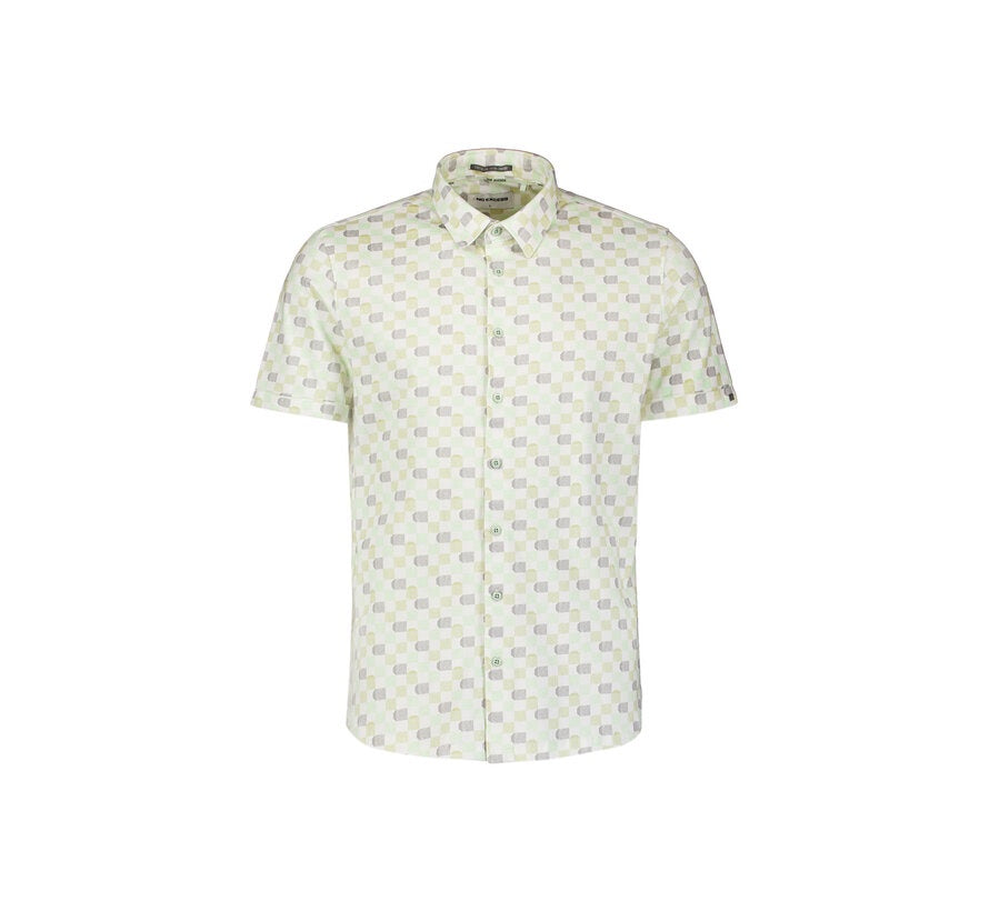 No Excess Allover Print Jersey Short Sleeve Shirt - Green