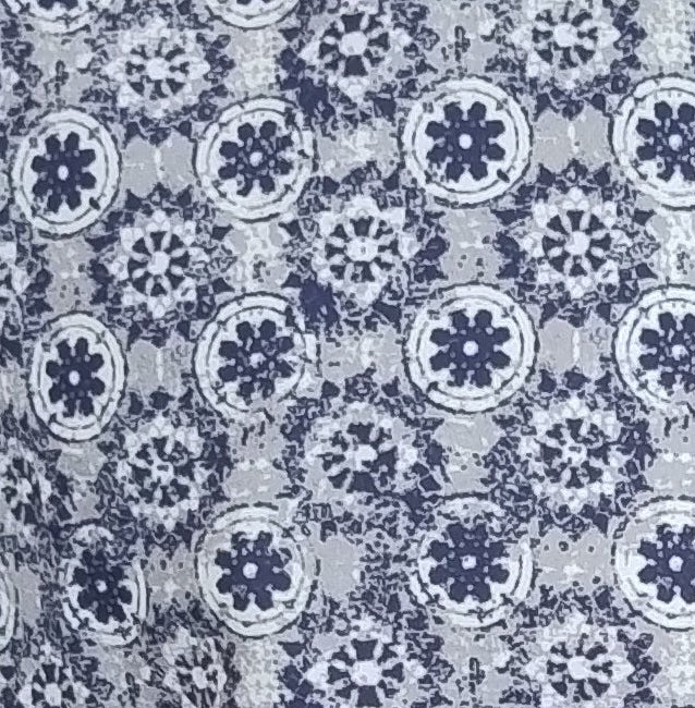 Portobello Road Silver w/Navy Circles Long Sleeve Shirt