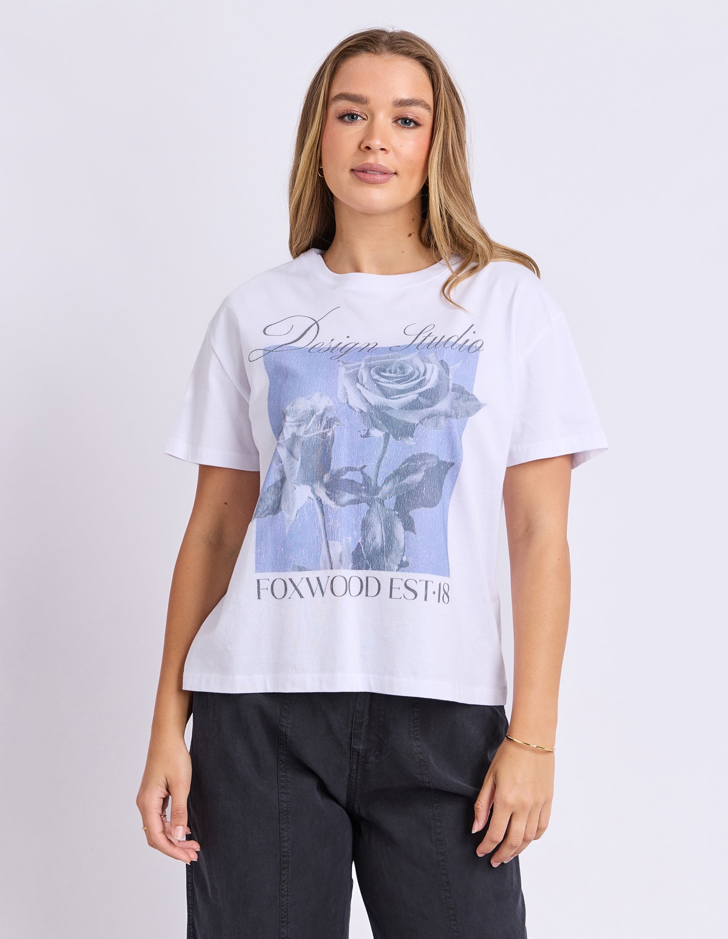 Foxwood Studio Rose Tee - White