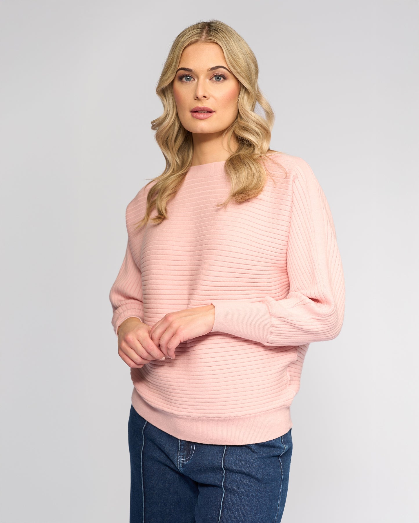 Vassalli Kiki Batwing Boatneck Sweater - Dusky Pink
