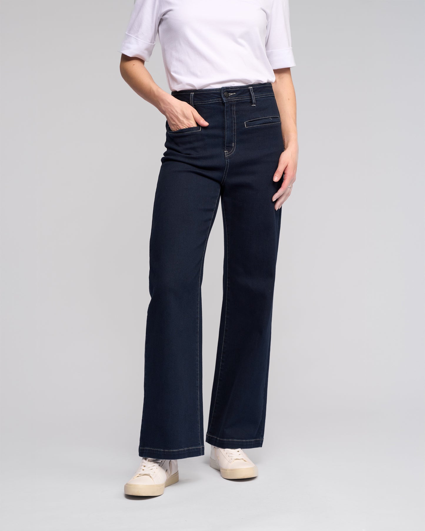 Vassalli Peace Wide Leg Full Length Jean - Ink Denim
