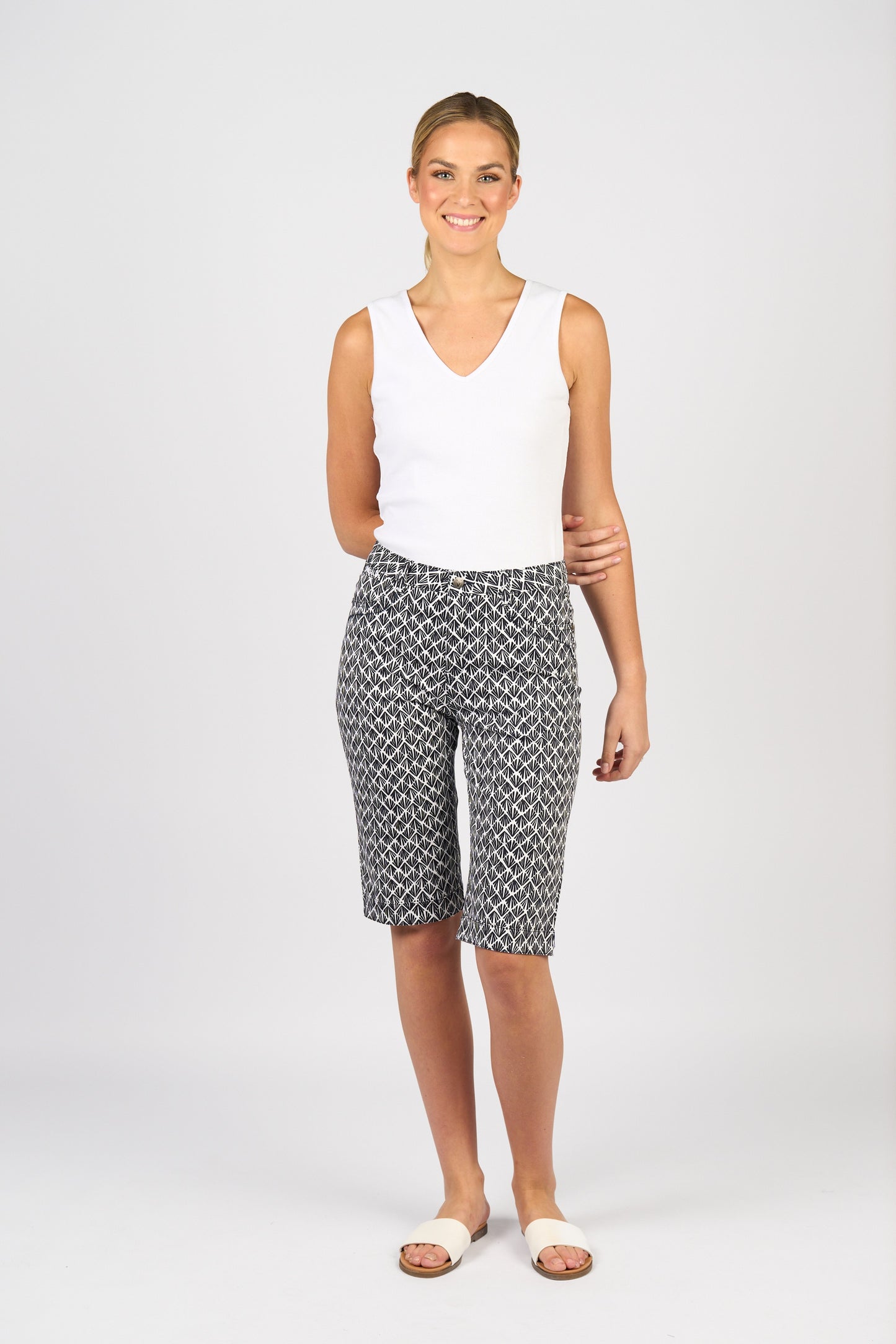 Vassalli Printed Lightweight Straight Leg Short Fan