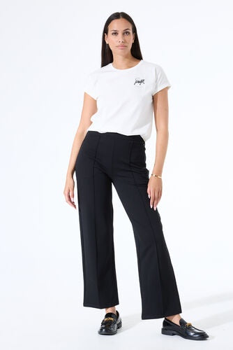 Garcia Black Wide Leg Pants with Elastic Waist