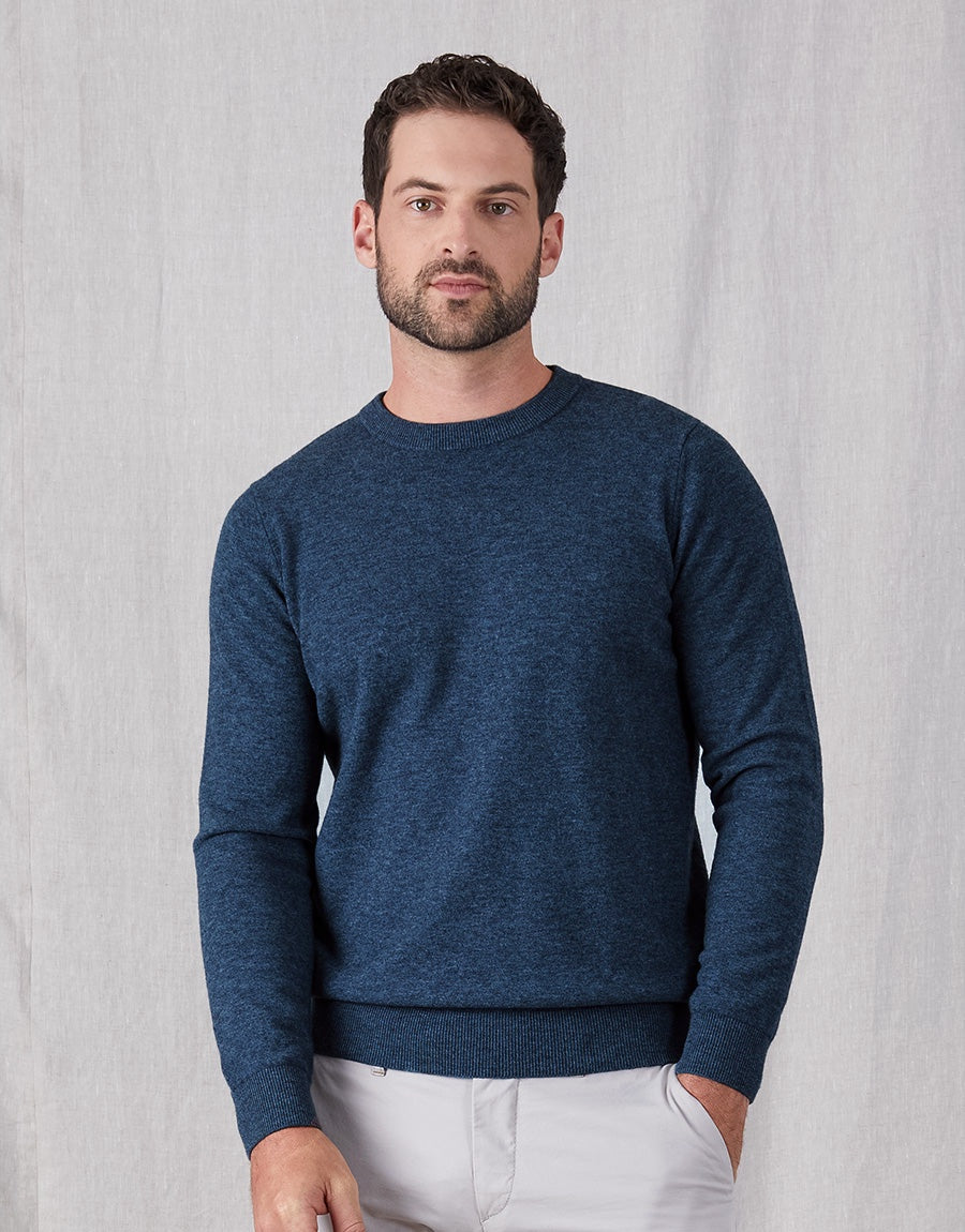 Rembrandt Naseby Crew Neck Jersey - Denim Blue