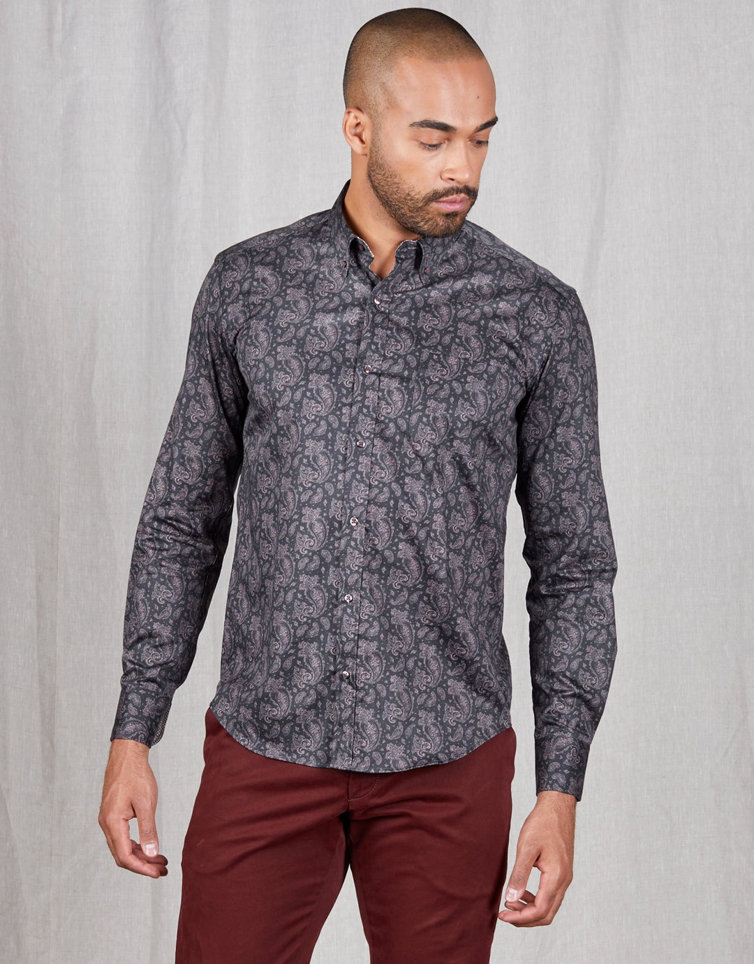 Rembrandt Ohope Black Paisley Long Sleeve Shirt