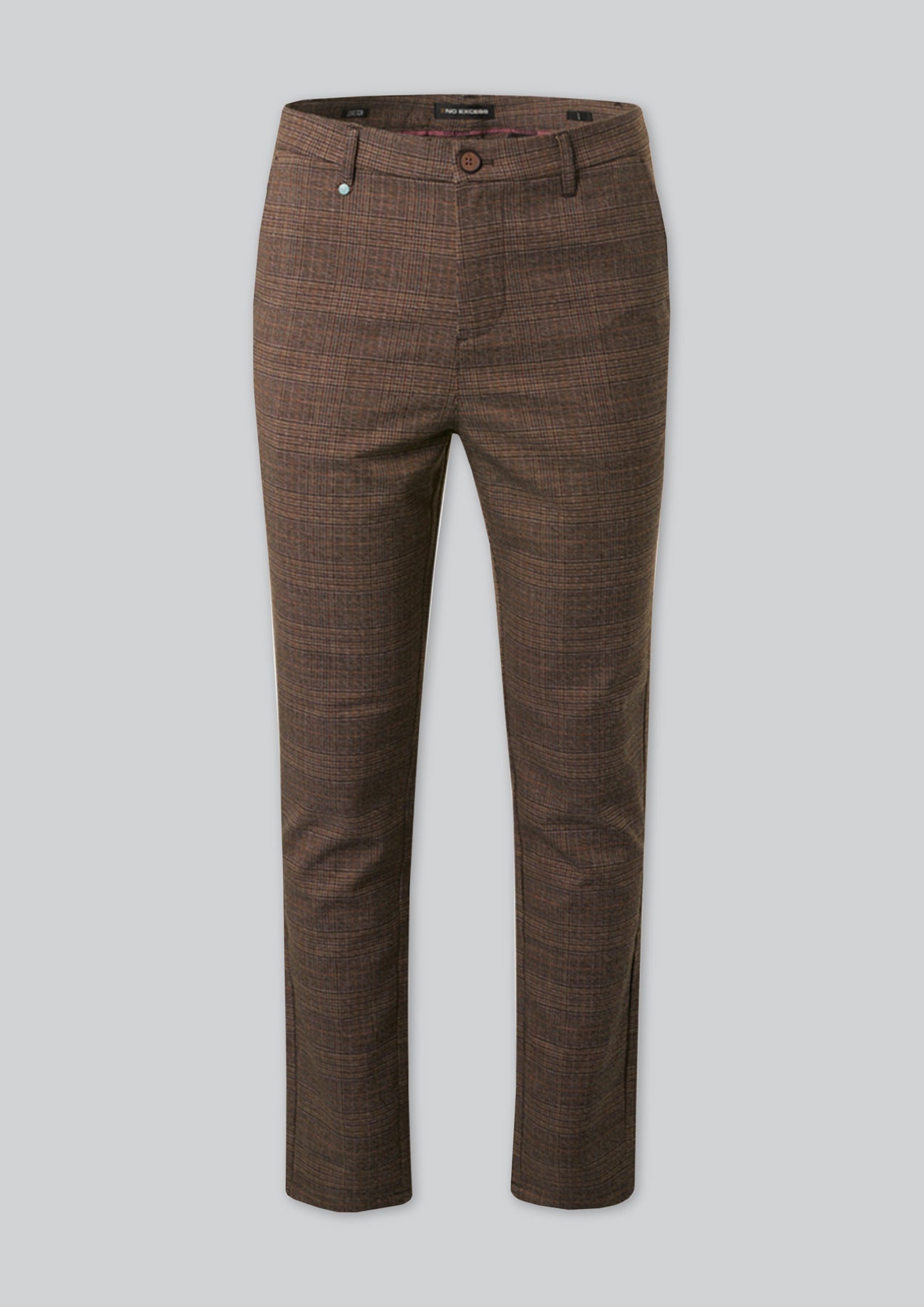 No Excess Fog Check Stretch Pants