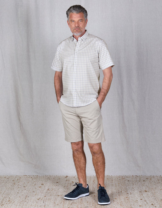 Rembrandt Raglan Blue Check Short Sleeve Shirt