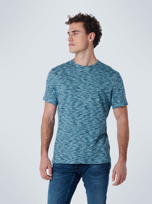 No Excess Light Aqua Two Colour Short Sleeve T-Shirt