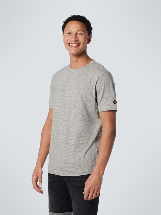 No Excess Off White Two Colour Stripe Short Sleeve T-Shirt