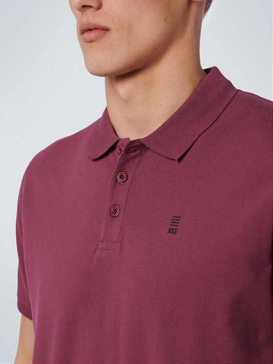 No Excess Mauve Solid Stretch Short Sleeve Polo Shirt